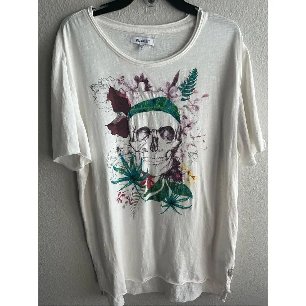 ❤️William Rast Embroidered Skull T-Shirt